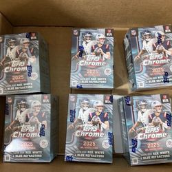 2025 TOPPS CHROME FOOTBALL FACTORY SEALED VALUE BOX  IN HAND