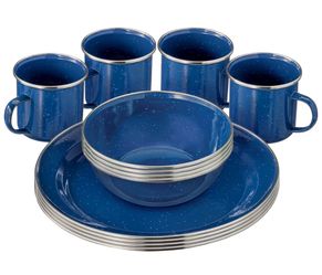 Blue Speckled Camp Set for 7