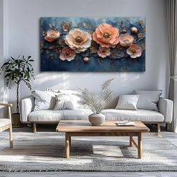 GYJAGHL Flower Wall Art, Pink Flower Plant Painting, Plantr Wall Art Landscape, Natural Flower Pictures, Size 40x20 Inches Ready To Hang.