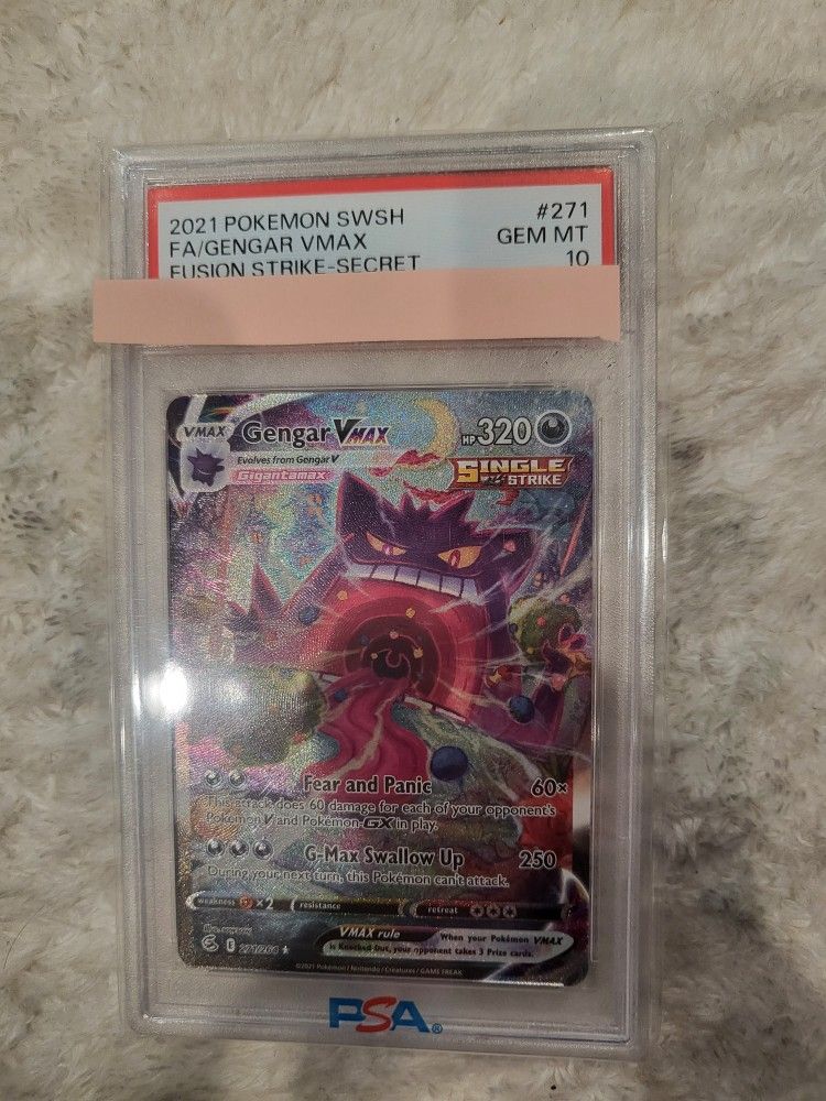 Gengar Vmax Fusion Strike Psa 10 Pokemon