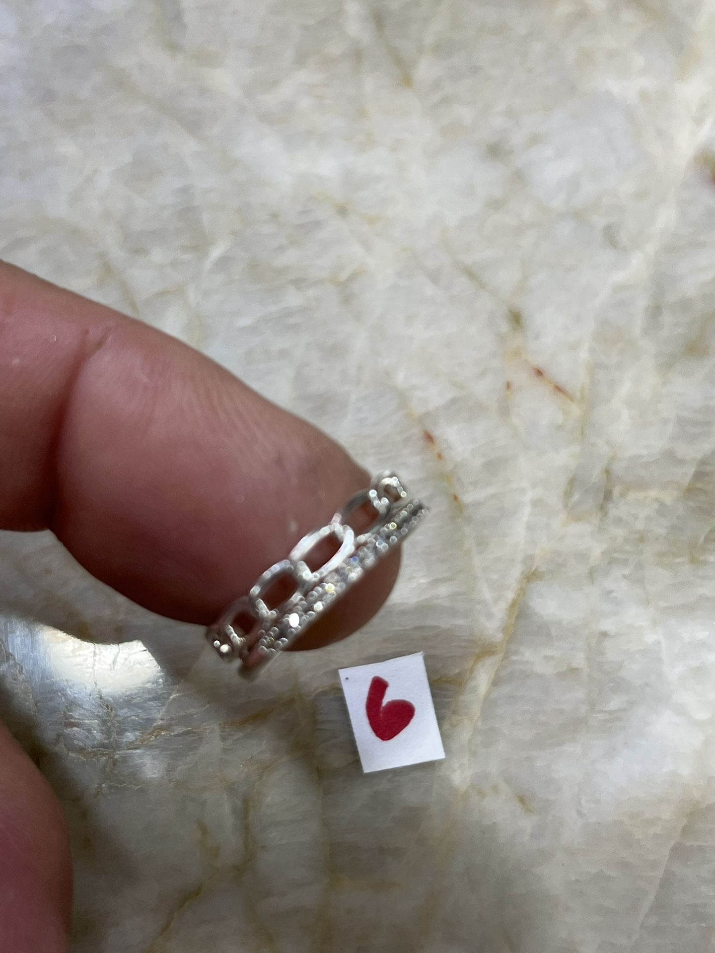 925 Sterling Silver Wedding Ring Size 6