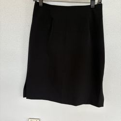 Theory Black Pencil Skirt Knee-Length Work, size 8