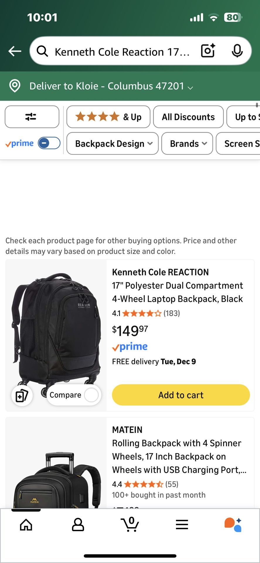 Rolling Back back/Luggage - Kenneth Cole reaction