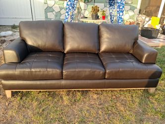 100% real leather couch from kanes