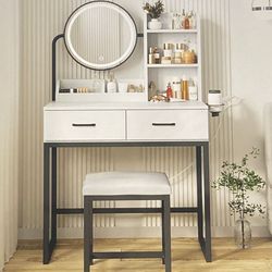Makeup Vanity Desk With Mirror And Lights