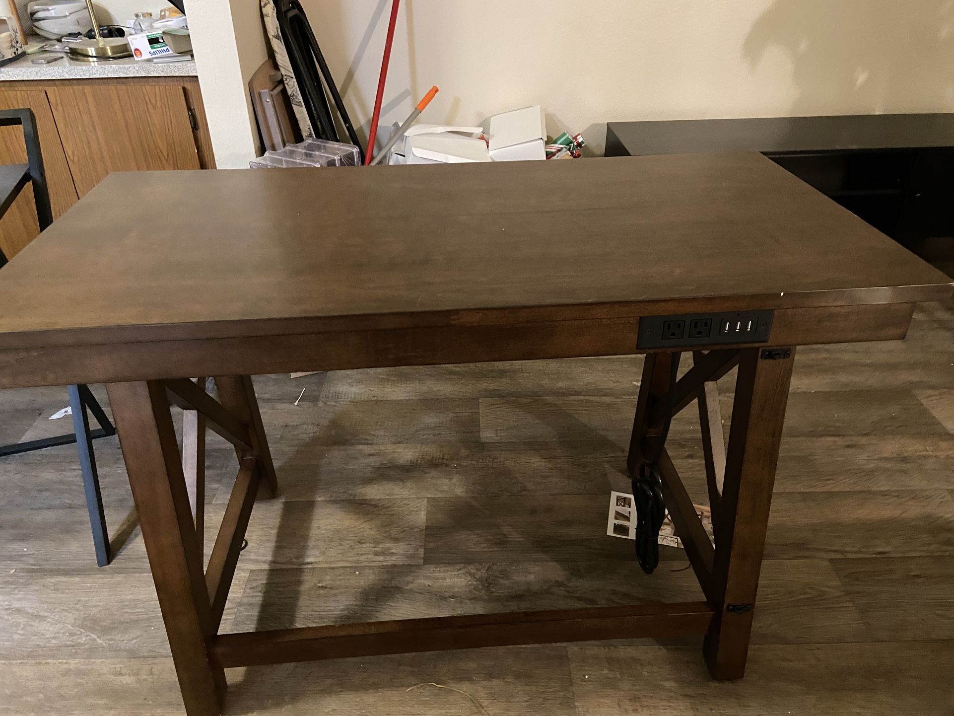 Brand New Wooden Desk With Outlets