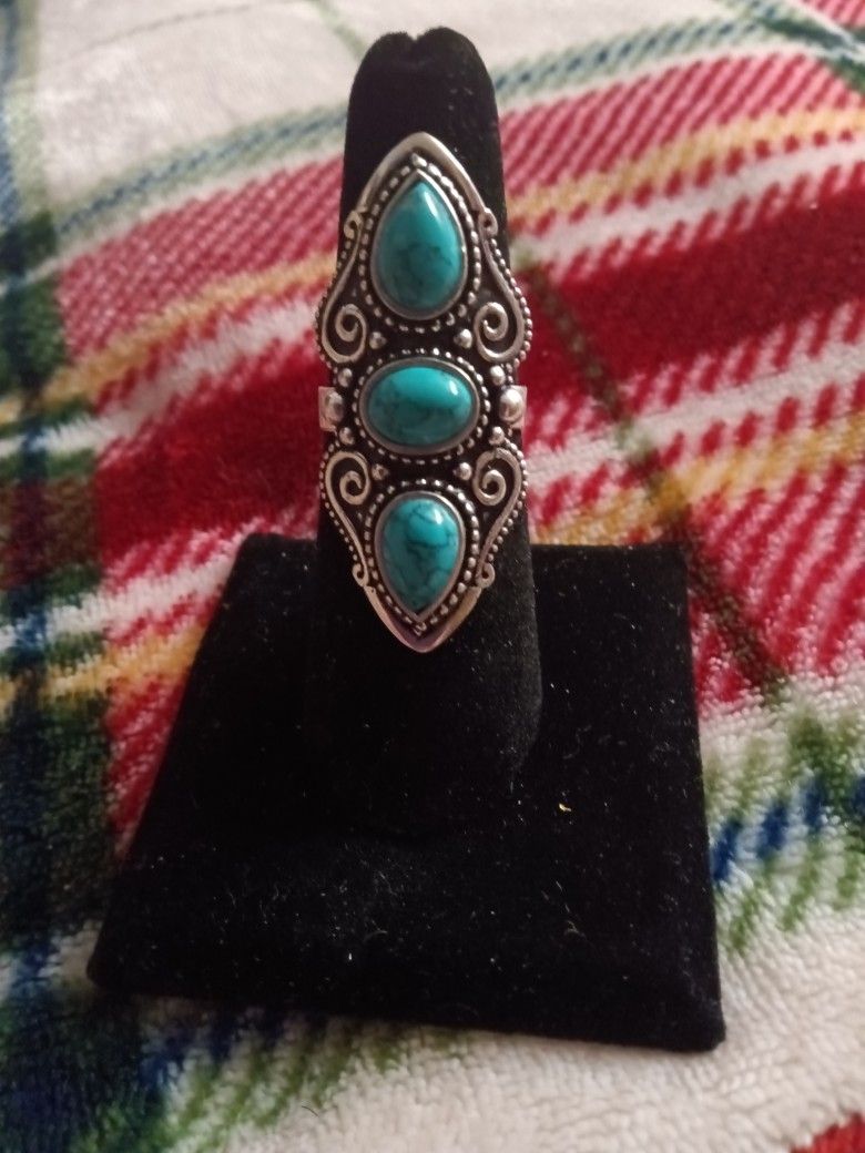 Turquoise And Silver Ring