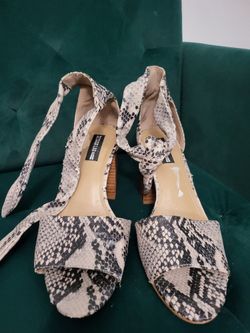 Snake Print Kitten Heel Shoes
