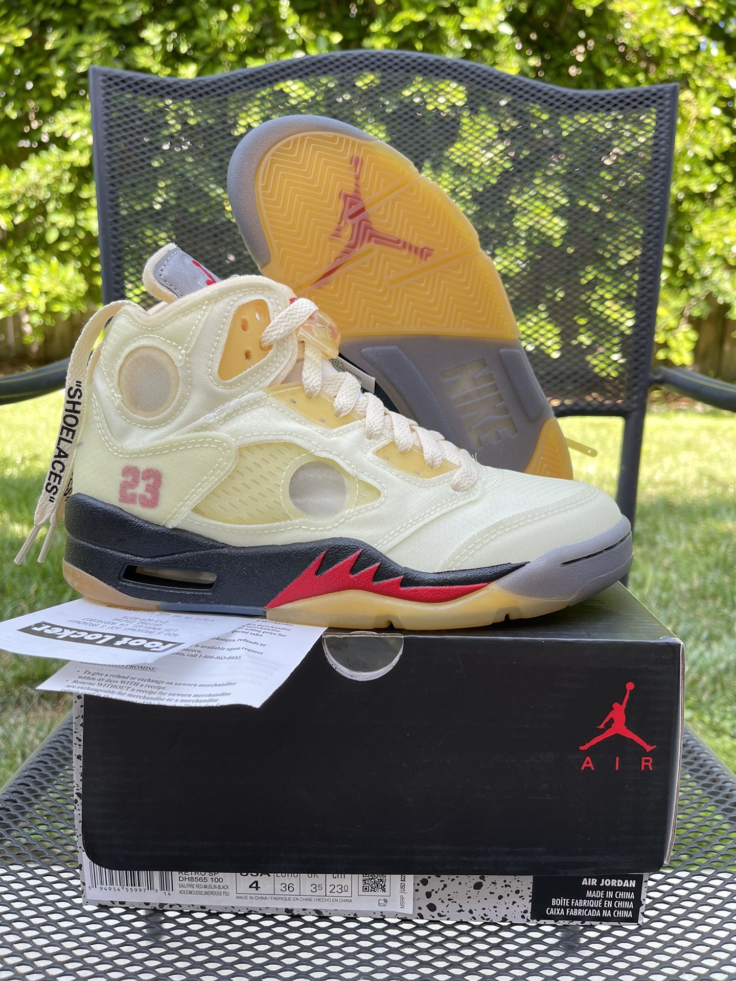 jordan retro off white sail gs size 4y