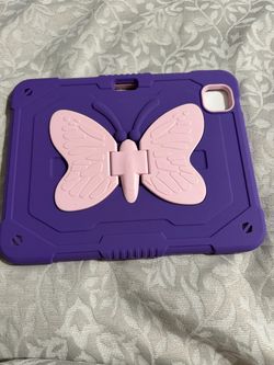 Purple Kids Tablet Case with Butterfly Kickstand for iPad Pro 11