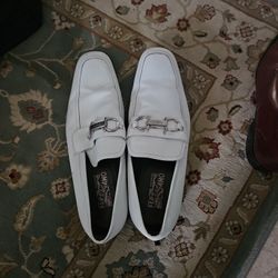 Ferragamo White Loafers Size 13