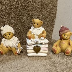 Cherished Teddies Bianca & Anne & Trinket box lot of 3 figures