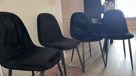 Black velvet chairs