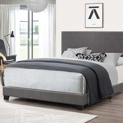 Gray PU Bed Twin (Mattress Not Included)