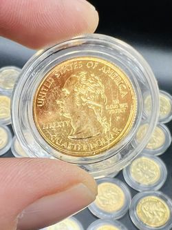 32 24 Karat Gold Plated Commemorative Quarters Lot