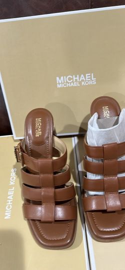 Michael Kors Brown Leather Gladiator Sandals
