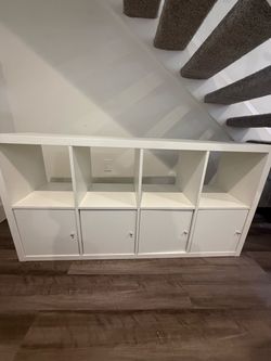 White Cube Storage / TV Stand with Cabinets