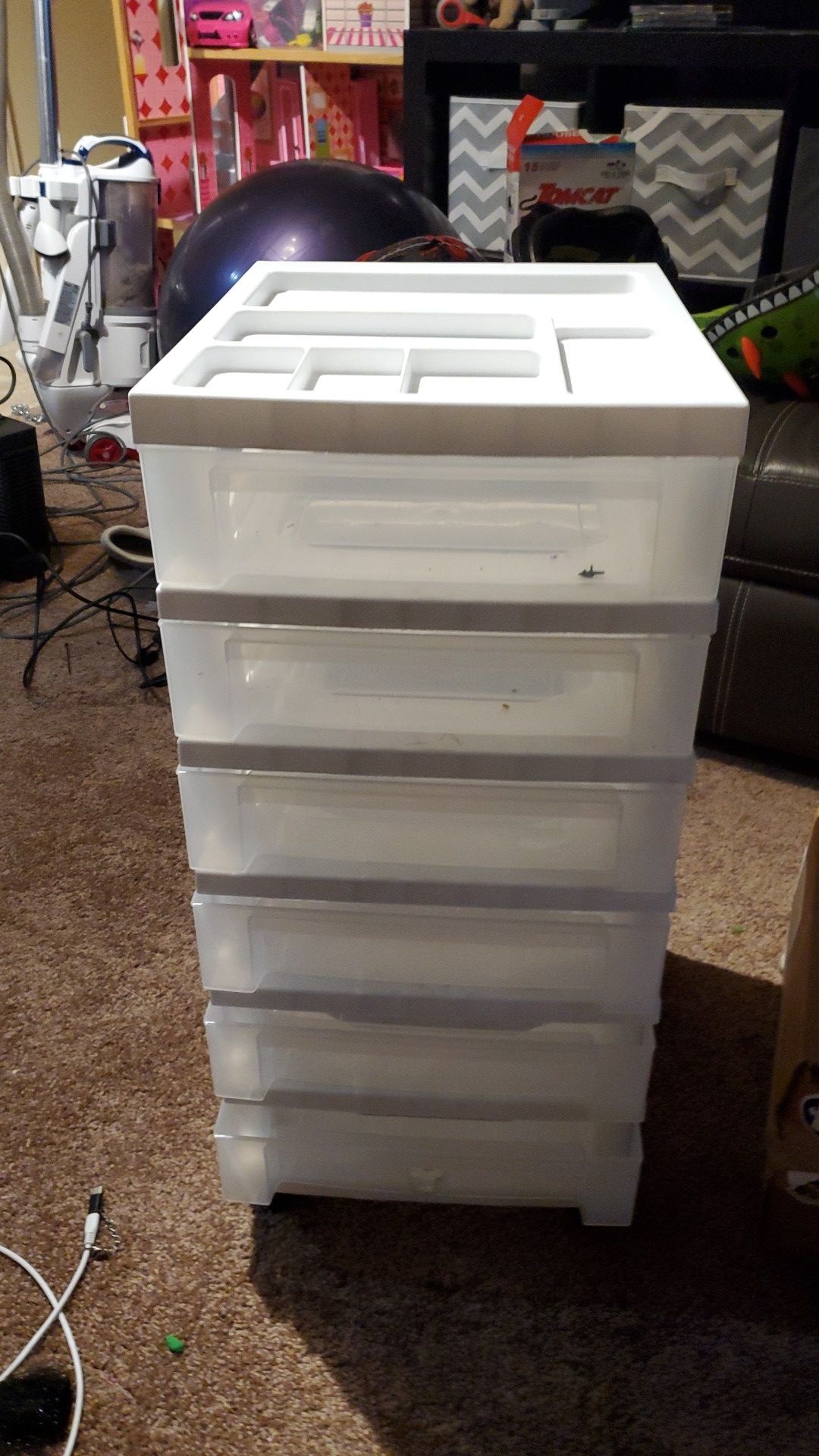 Rolling 6 drawer storage