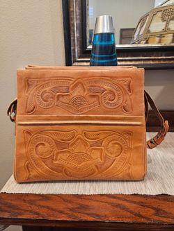 Mexican Leather Hand Tooled Purse "Flores bags" $30
