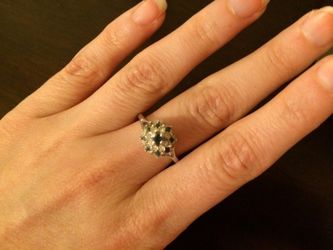 Diamonds with Dark Blue Topaz, size 8.5