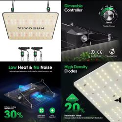 VIVOSUN VS1000 LED Grow Light with Full Spectrum Diodes & Sosen Driver Dimmable Lights Sunlike for Indoor Plants Seedling 