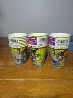 Batman cups Birthday Party Supplies 1997 DC Comics