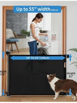 Retractable baby and dog gate