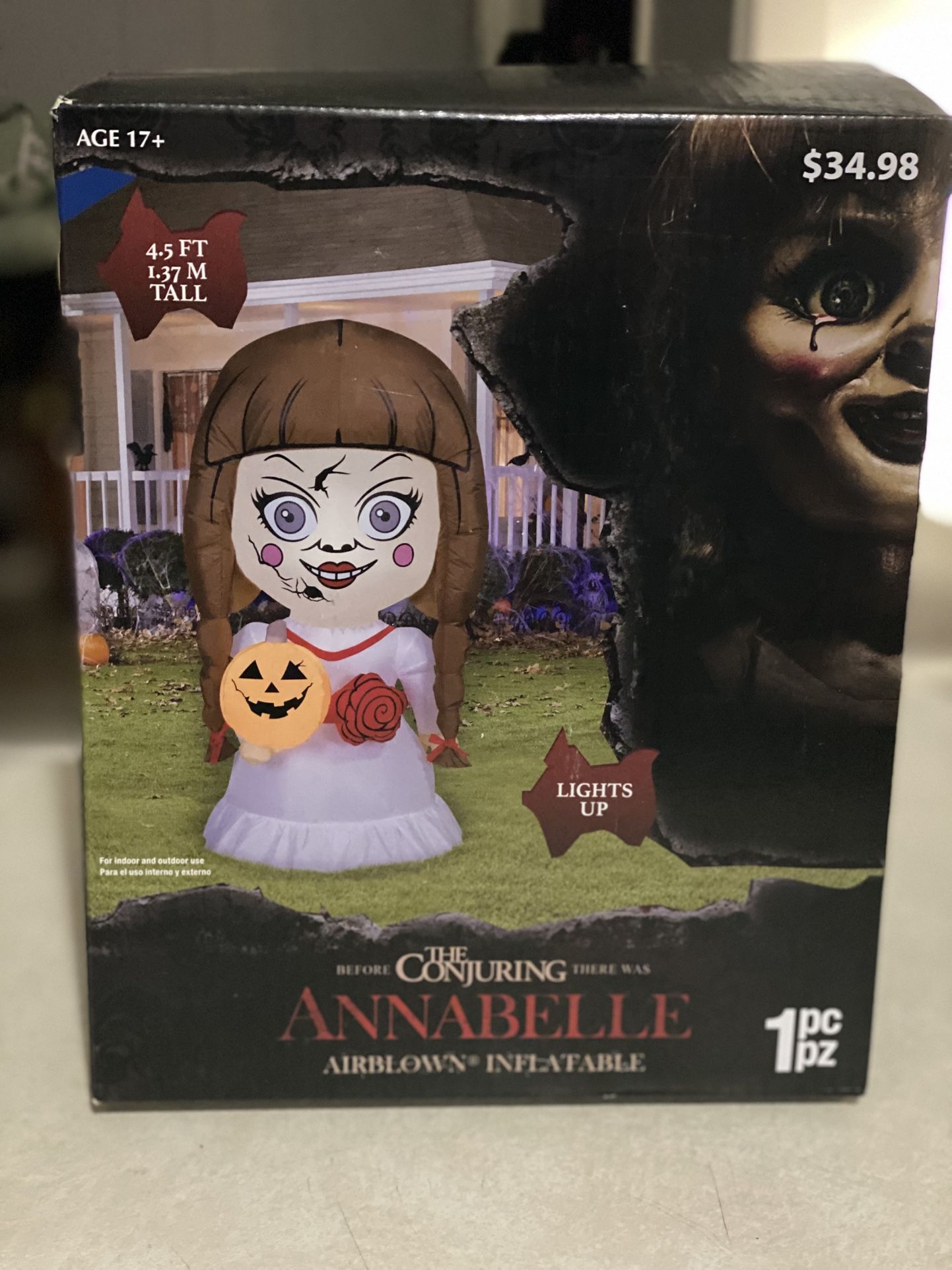 Brand New Warner Bros. Light up Halloween The Conjuring's Annabelle Airblown Inflatable Decor,4.5ft