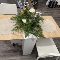 Foldable Dining Table With Or Without Chairs 