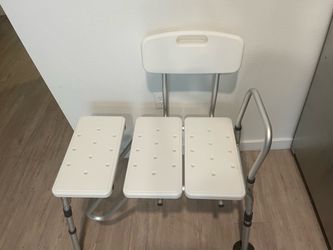 Transfer shower bench with back 400lb capacity