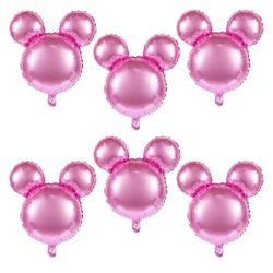 6 Pcs Mickey Mouse Head Foil Balloons 24''