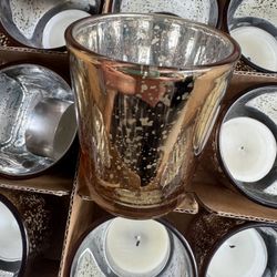 48 Gold Candle Holders $75