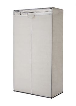Mainstays Single Tier Zippered Steel Adult Clothes Closet 36" Grey Pumice Bedroom