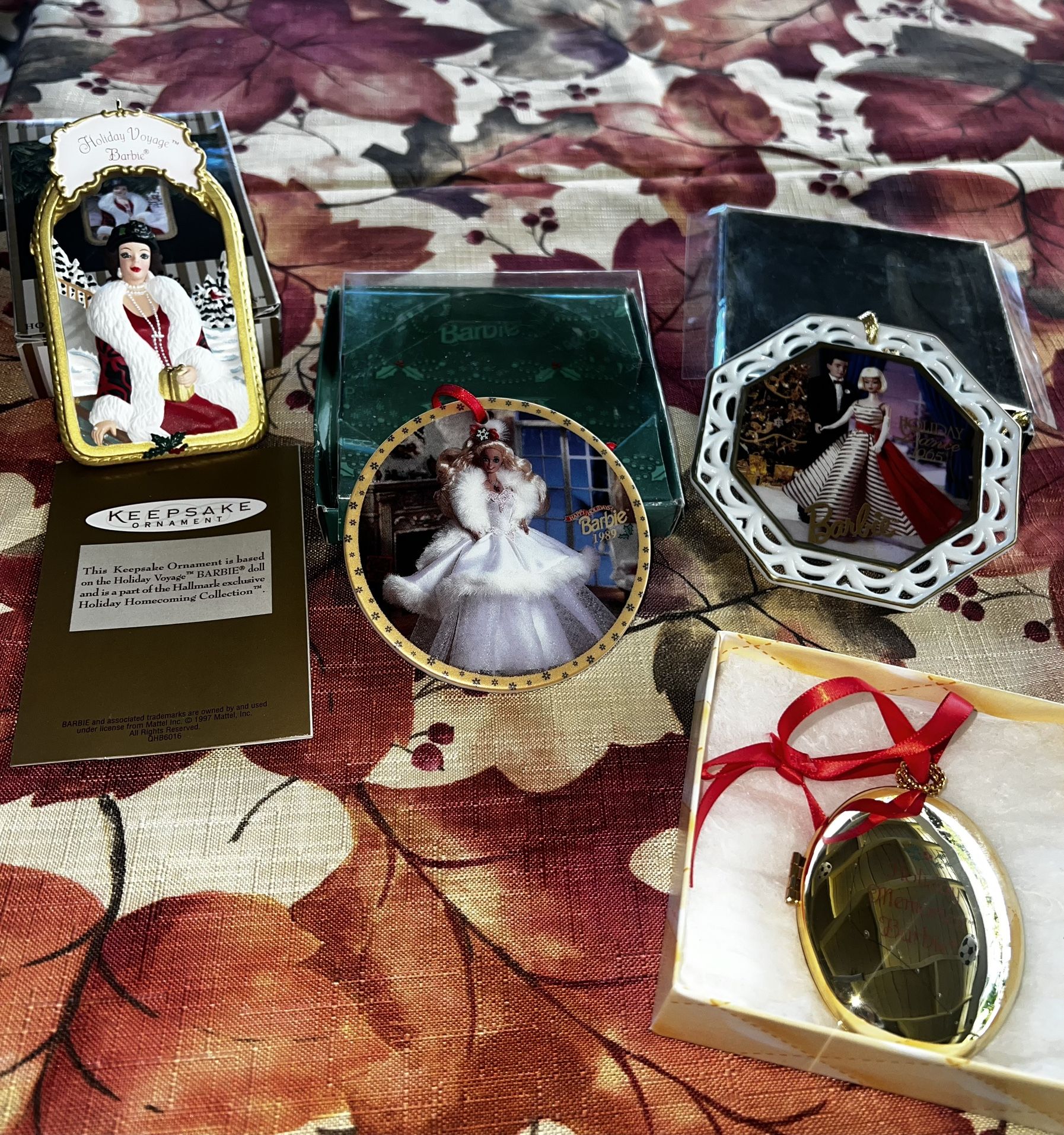 Vintage Holiday Barbie Ornaments