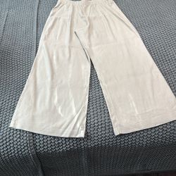 Pleated Pull On Linen Slacks 