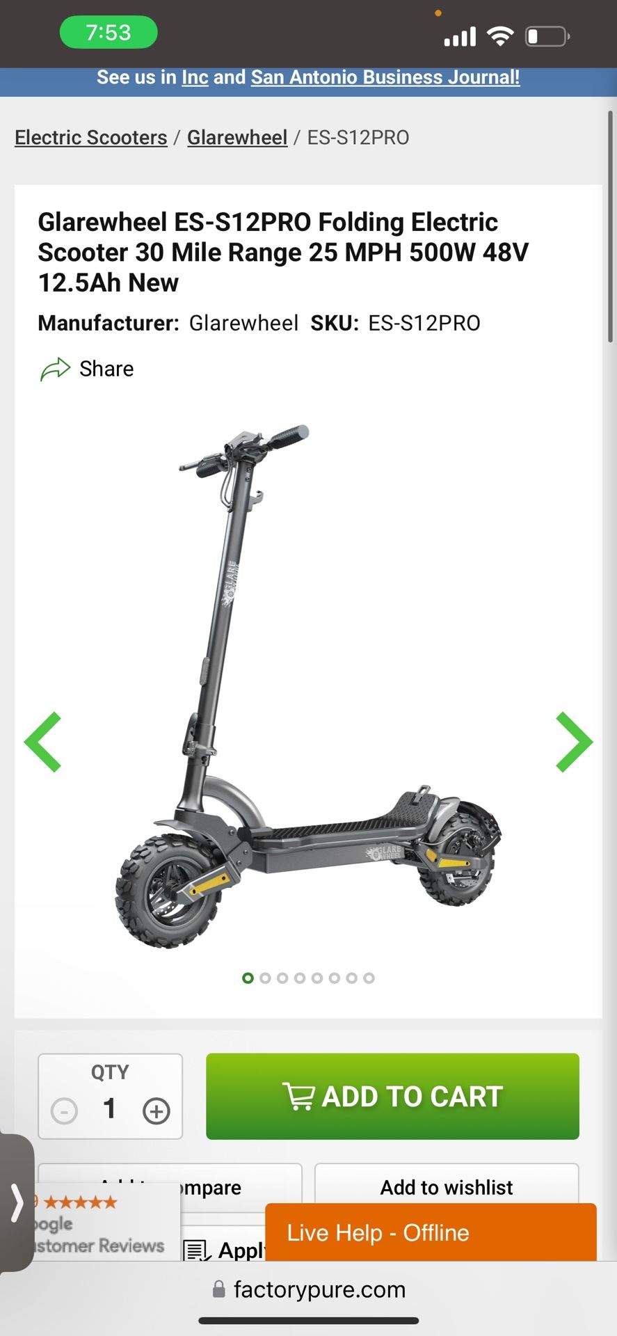 Glarewheel Electric Scooter