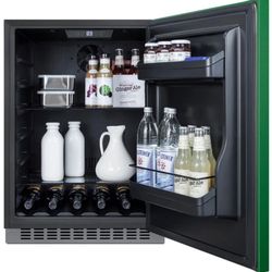Refrigerator- New Summit Built-in Undercounter Refrigerator, Stainless Steel, 4.8 cu. ft.