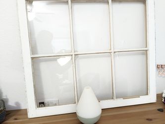 Vintage White Farmhouse 6- Pane Window- Shabby Chic- Rustic Decor
