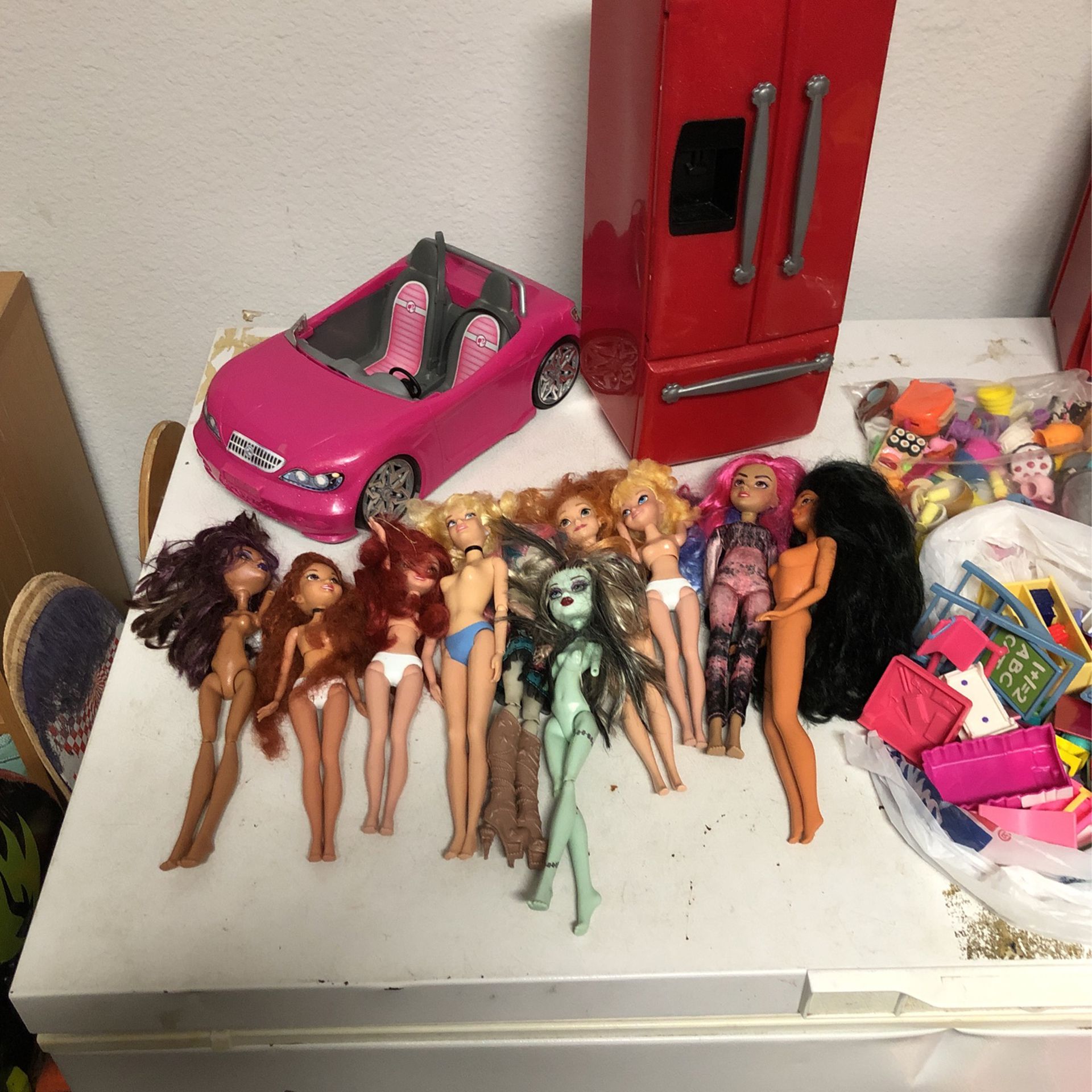 Huge Lot Barbie Shopkins Etc Girls Toy Lot