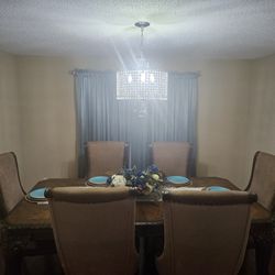 Dining Room Table With Middle Extension Six Captain Chairs Has To See To Appreciate