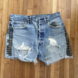 Vintage custom Levi shorts with studs