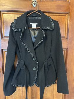 Ladies Black Ruffled Jacket 