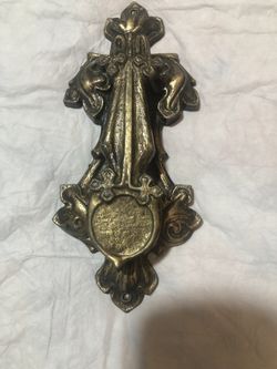 SALE! Vintage Antique Brass Gold Door Knocker