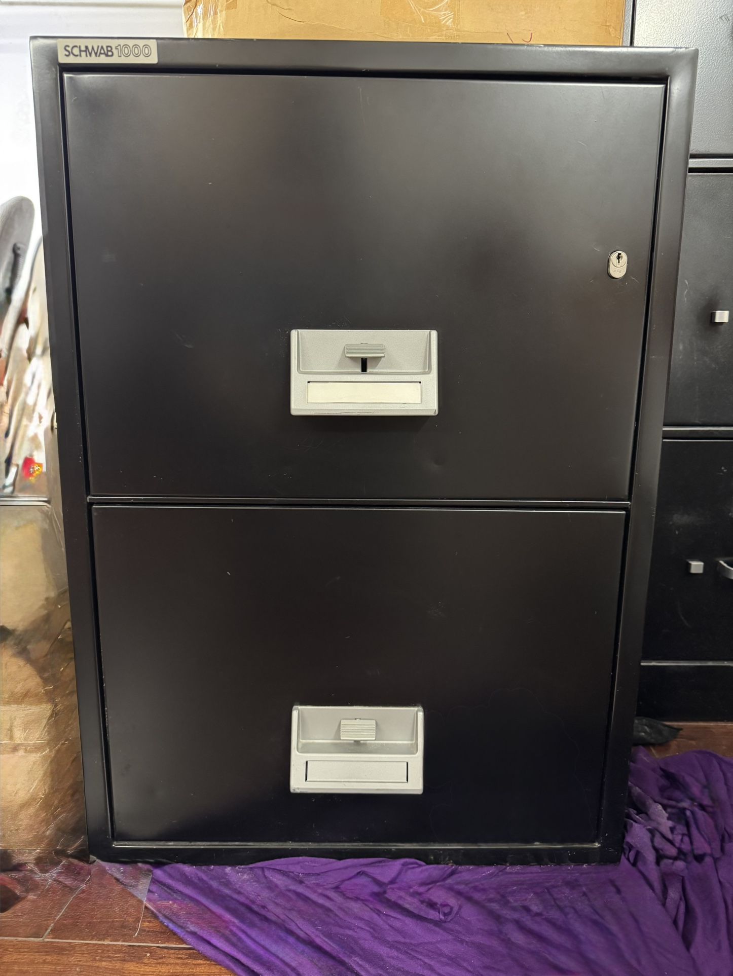 Schwab1000 Fire-Proof File Cabinet- Black