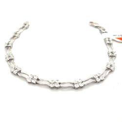 18kt White Gold Womens Bracelet Round Diamond  Cut Circles 7” 6.50grams 136565 1