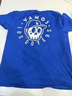 Fanatics Los Angeles Dodgers Blue Shirt Size L "Los Vamos Dodgers" MLB
