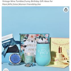 50th Birthday Gifts for Women,Happy Birthday Gift Box with Vintage Wine Tumbler,Funny Birthday Gift Ideas for Mom,Wife,Sister,Women Friendship,Her