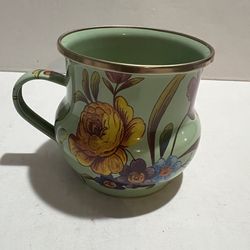 MacKenzie-Childs Flower Sage Green Mug Floral Theme