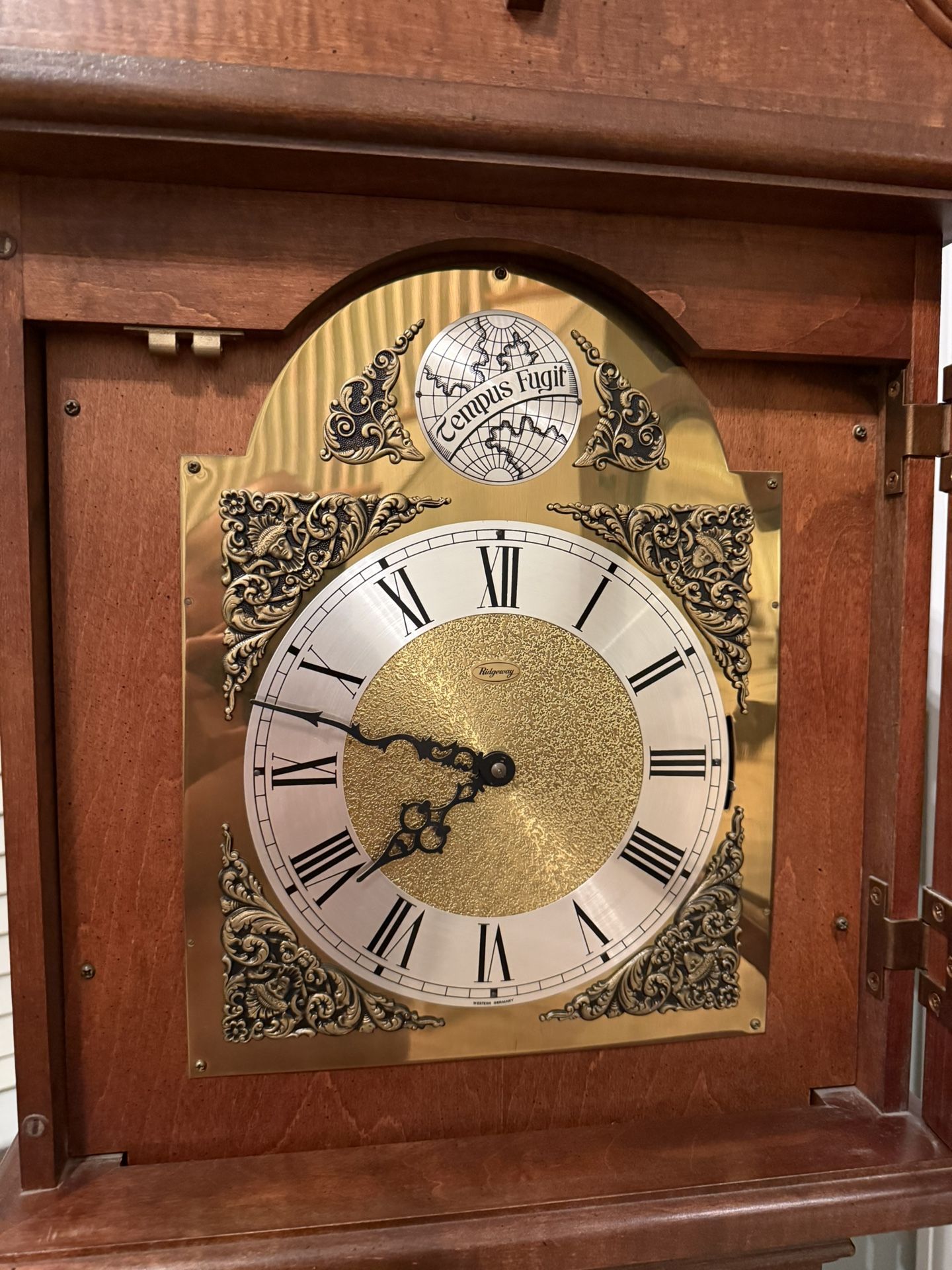 Tempus Fugit Ridgeway Grandfather Clock 1950's