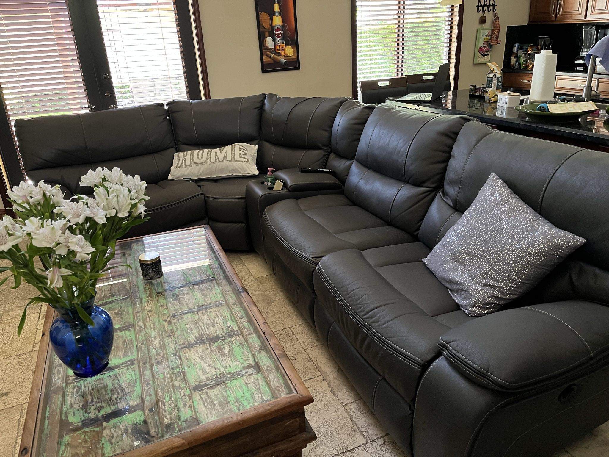 Leather grey Section